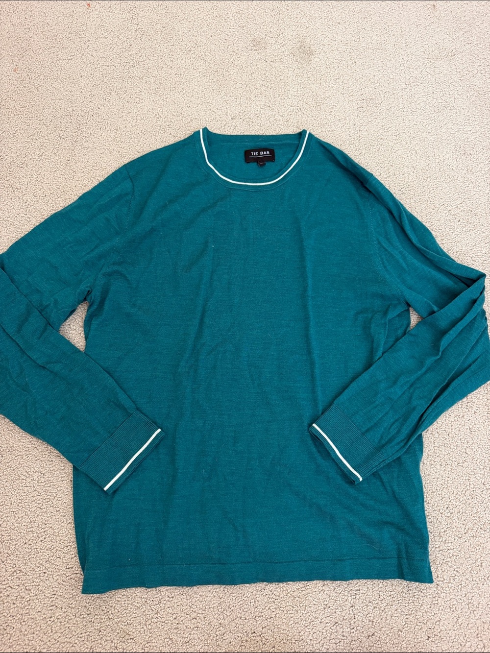 The Tie Bar Teal Long-Sleeve Crewneck